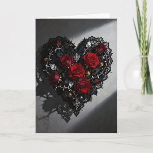 Gothic Heart and Roses Valentinstag Feiertagskarte