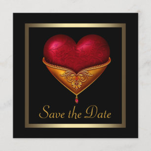 Gothic Heart Black Wedding Save the Date