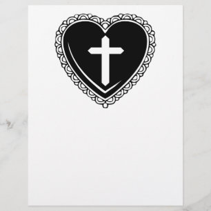Gothic Heart & Cross Flyer (Schwarz & Weiß)