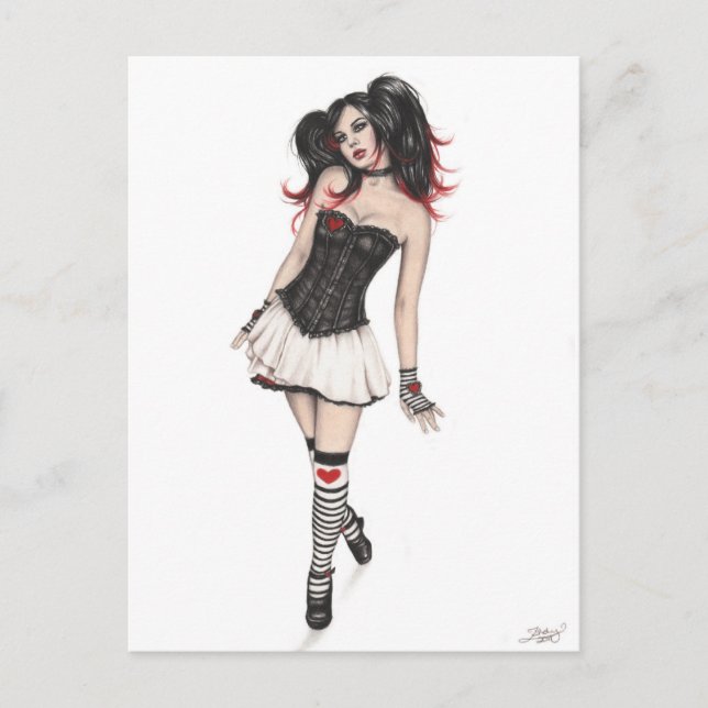 Gothic Heart Doll Postcard Postkarte (Vorderseite)
