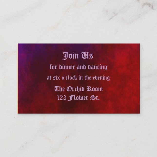 Gothic Heart Empfang Cards Begleitkarte (Vorderseite)