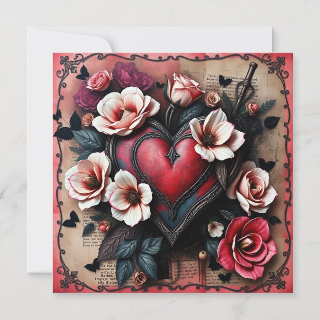 Gothic Heart Note Card (Vorderseite)