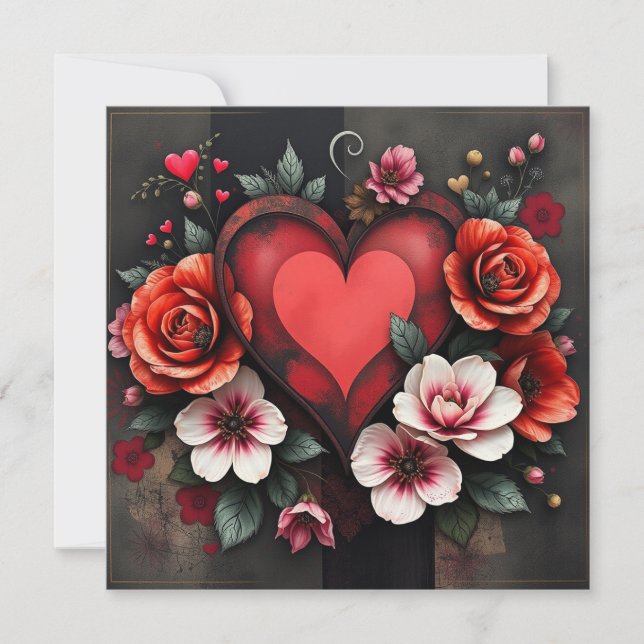 Gothic Heart Note Card (Vorderseite)