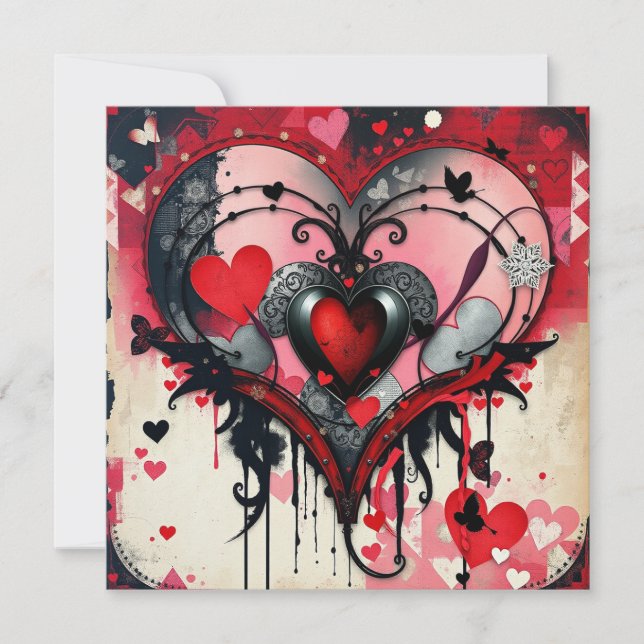 Gothic Heart Note Card (Vorderseite)