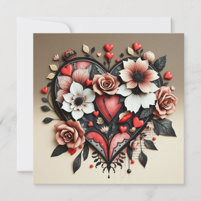 Gothic Heart Note Card (Vorderseite)