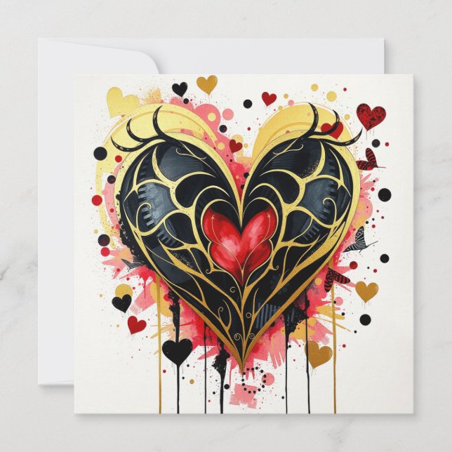 Gothic Heart Note Card (Vorderseite)