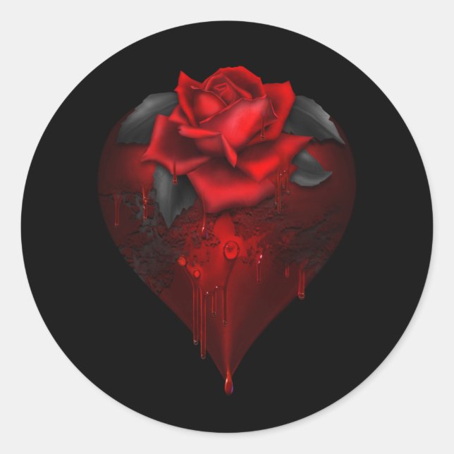 Gothic Heart Runder Aufkleber (Vorderseite)