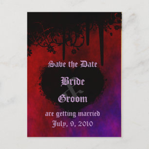 Gothic Heart Save the Date Postcard Ankündigungspostkarte