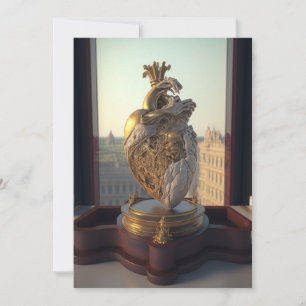 Gothic Heart Skulptur auf Holzanzeige is not corre Feiertagskarte