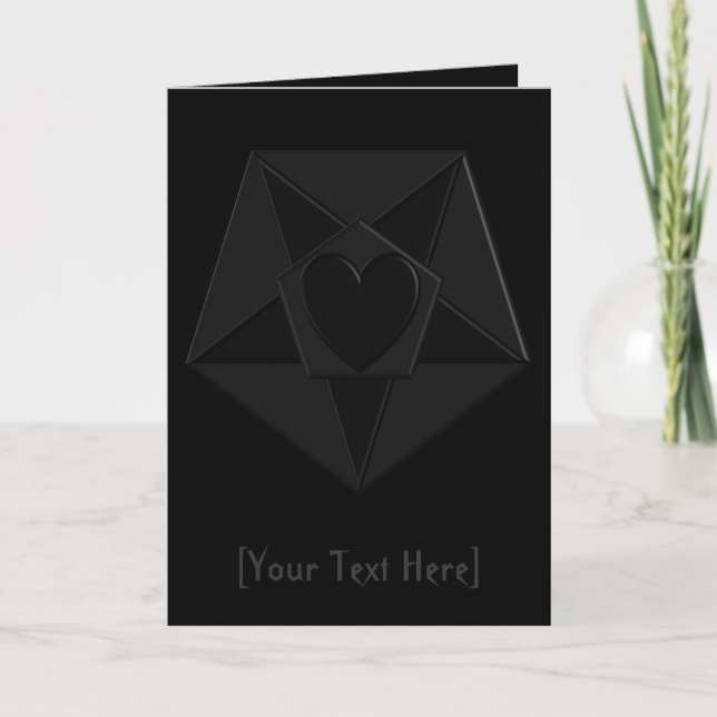 Gothic Heart & Star Pentathing Card Karte (Vorderseite)