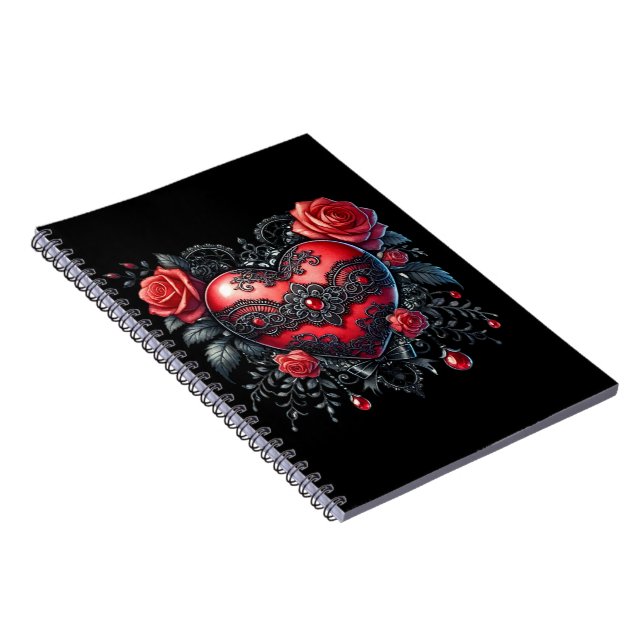 Gothic Heart Valentine Photo Notebook Notizblock (Rechte Seite)