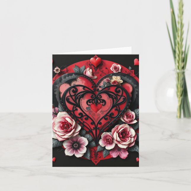 Gothic Heart Valentines Card (Vorderseite)