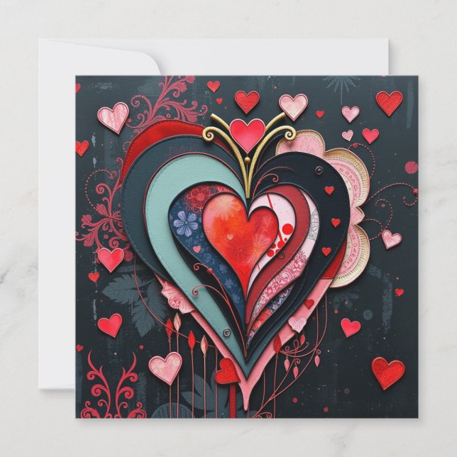 Gothic Heart Valentines Card (Vorderseite)
