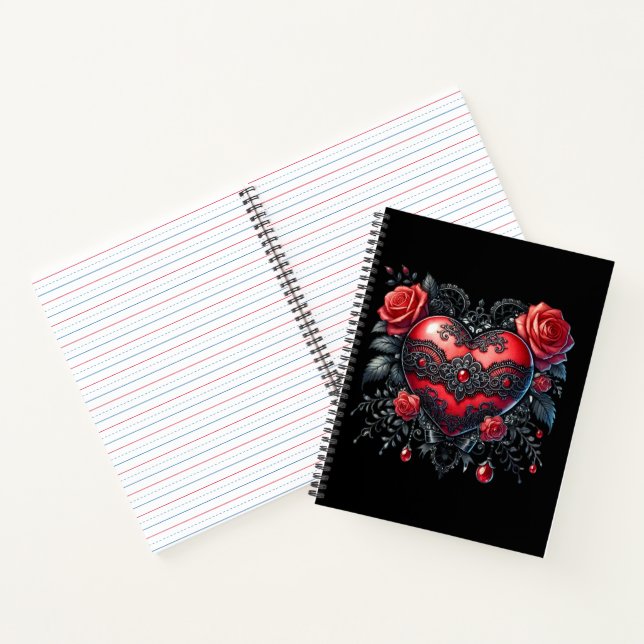 Gothic Heart Valentins-Notizbuch Notizbuch (Innenseite)