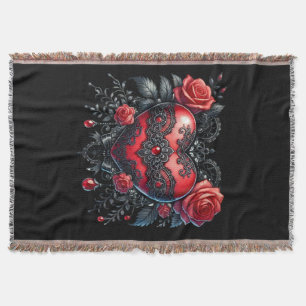 Gothic Heart Valentinstag-Throw Decke
