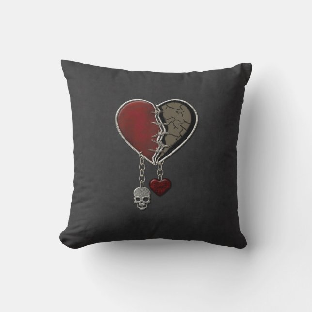 Gothic Heart with Skull Kissen (Vorderseite)