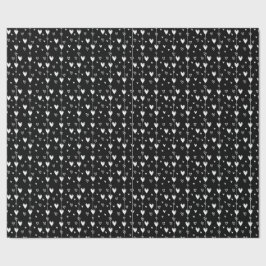 Gothic Hearts Black and White Geschenkpapier