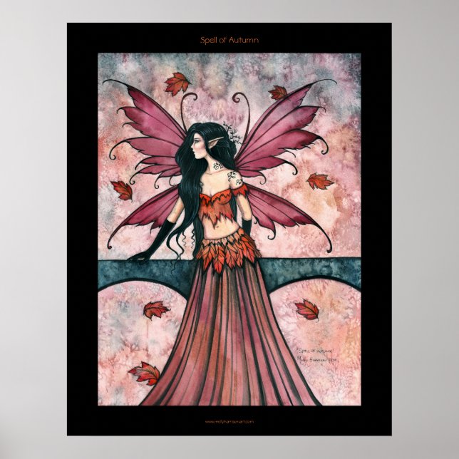 Gothic Herbst Fairy Art Poster drucken (Vorne)