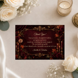 Gothic-Herbst-Romantik-Hochzeit Dankeskarte