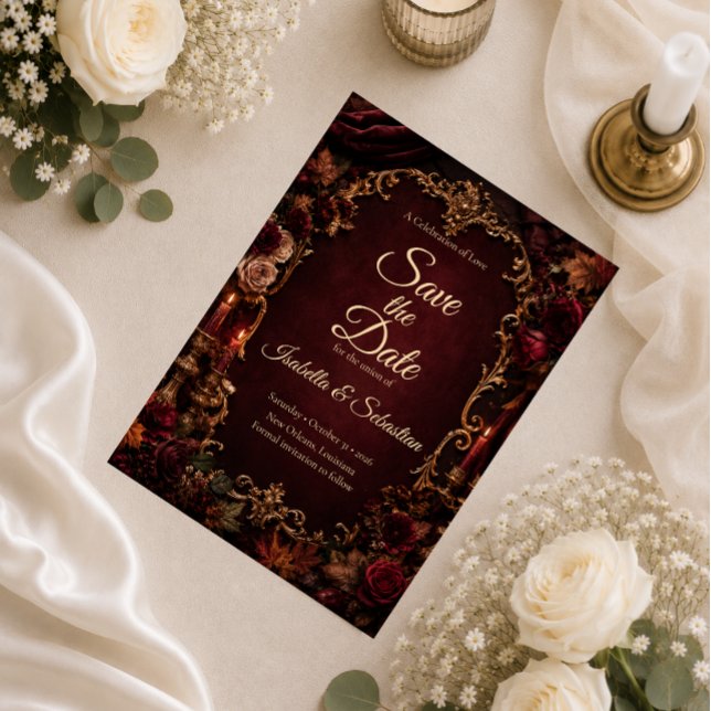 Gothic-Herbst-Romantik-Hochzeit Save The Date (Von Creator hochgeladen)