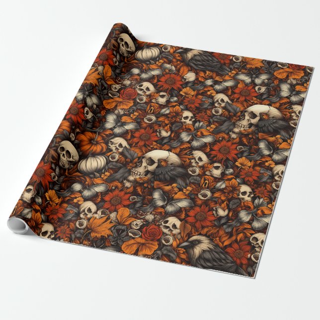Gothic Herbst Wrapping Paper Geschenkpapier (Ungerollt)