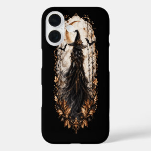 Gothic Hexe Golden Mond Wald Halloween Case-Matte iPhone 16 Hülle