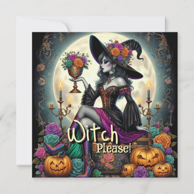 Gothic Hexe Halloween Fantasy Art Lebensmitteltasc (Vorderseite)