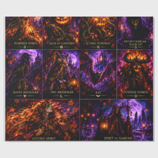 Gothic Hexe & Halloween-Monster Geschenkpapier