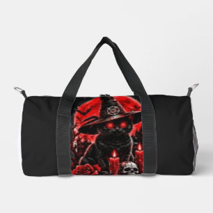 Gothic Hexe schwarze Katze Halloween Totenkopf Ker Duffle Bag
