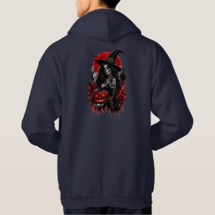 Gothic-Hexen-Kürbis-Halloween-Schwarze Katze Gruse Hoodie