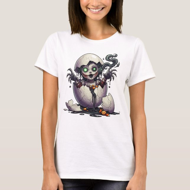 Gothic-Hexen-Nachwuchs-Halloween-Shirt für Frauen T-Shirt (Vorderseite)