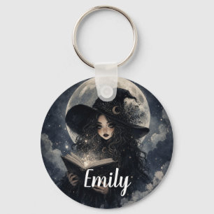 Gothic-Hexen-Natur-Vollmond-Design Schlüsselanhänger