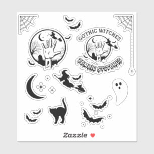 Gothic Hexen Zombie Stitches Sticker Cutouts