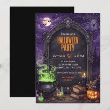Gothic Hexenkessel Halloween-Party-Einladung