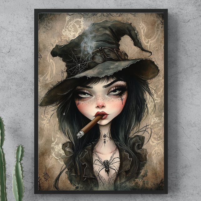Gothic Hexenrauchen Zigarre Halloween Dekoupage Seidenpapier (Cigar Witch - it's Halloween everyday!)