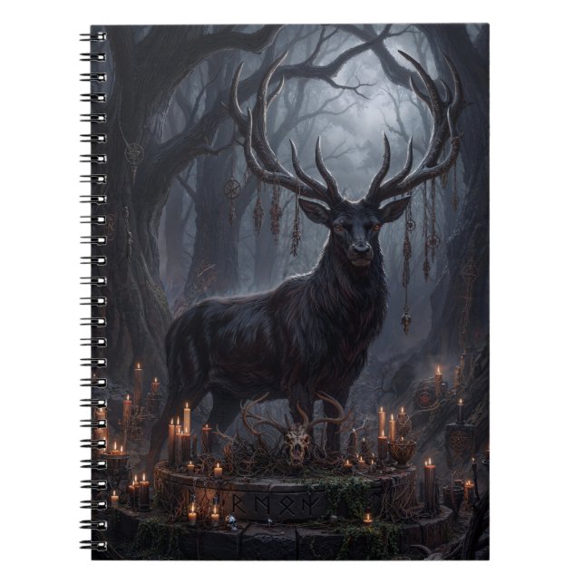 Gothic-Hirsch-Dunkelwald-Kunstposter Notizblock (Vorderseite)