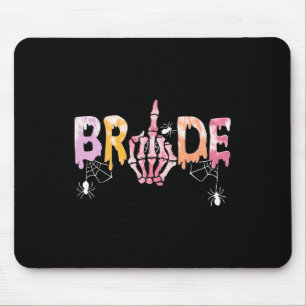 Gothic Hochzeit Gruselige Halloween Skelett Braut Mousepad