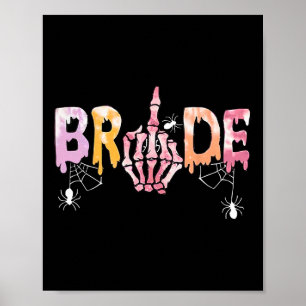 Gothic Hochzeit Gruselige Halloween Skelett Braut Poster
