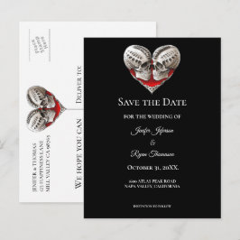 Gothic-Hochzeit Halloween Save the Date Postkarte