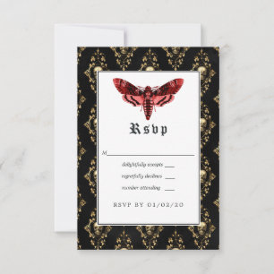 Gothic Hochzeit RSVP Karte