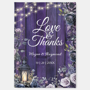 Gothic Hochzeit Rustikaler Lila Holz Danke Magnet