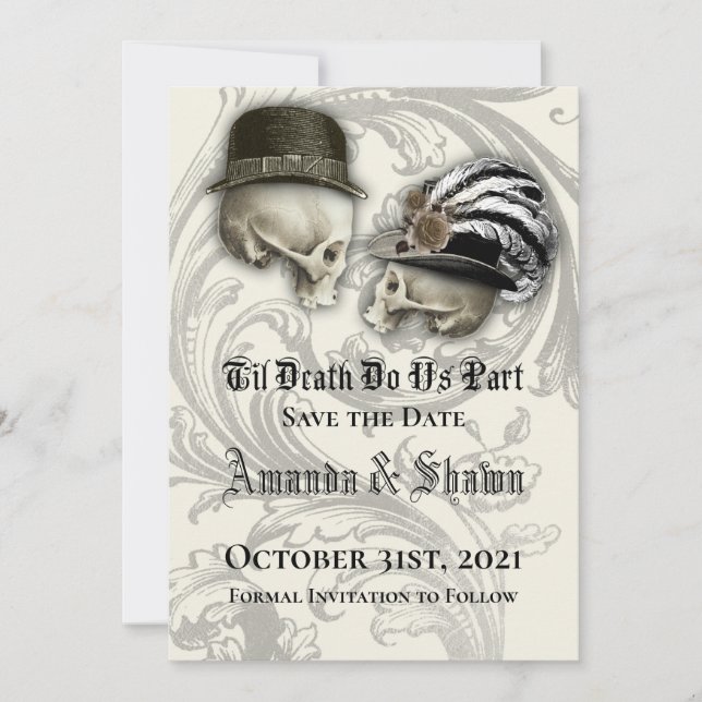 Gothic Hochzeit Save the Date (Vorderseite)