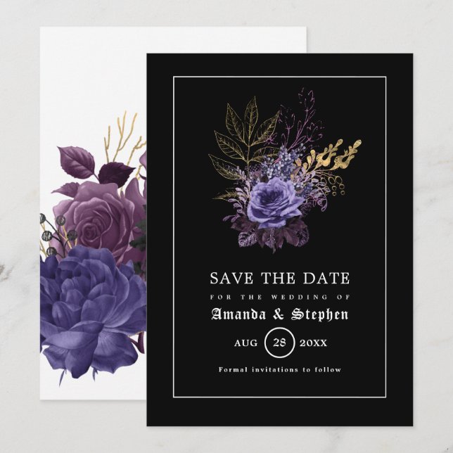 Gothic Hochzeit Save The Date (Vorne/Hinten)