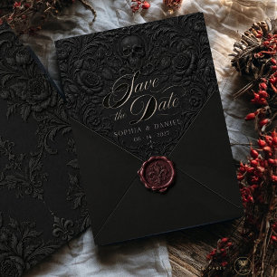Gothic-Hochzeit Schwarz viktorianisch dunkle Roman Save The Date