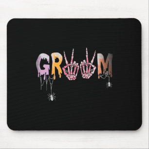 Gothic Hochzeit Spooky Halloween Skelett Bräutigam Mousepad