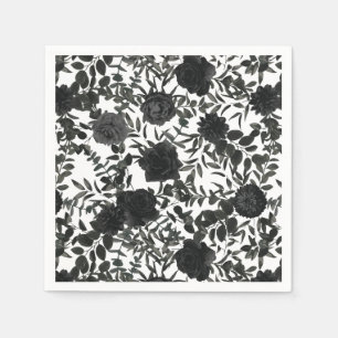 Gothic HochzeitsNapkins in der Rose Weiß und Schwa Serviette