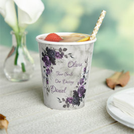 Gothic Hochzeitspapierbecher Floral Dark Romance Pappbecher