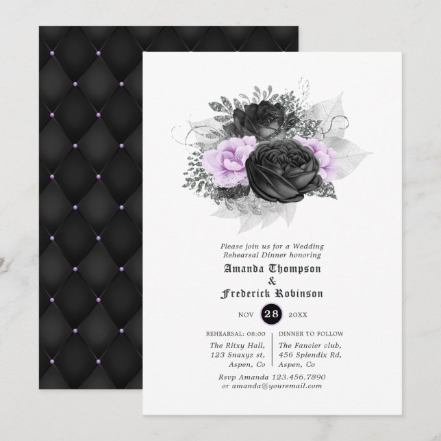 Gothic Hochzeitsprobe-Abendessen Einladung (Vorne/Hinten)