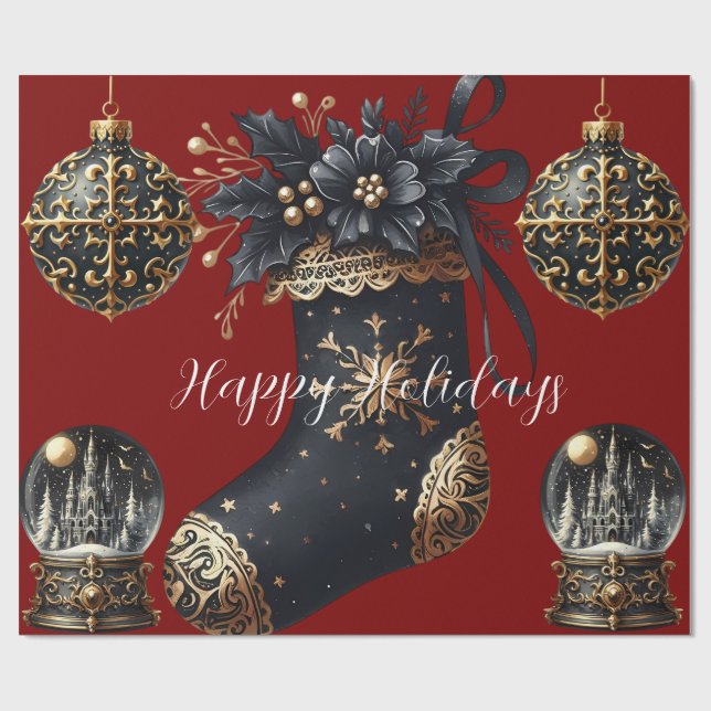 Gothic Holidays Wrapping Paper Geschenkpapier (Flach)