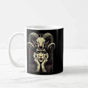 Gothic Hörner Okkult Hexe Fantasy Dämon Mädchen Kaffeetasse